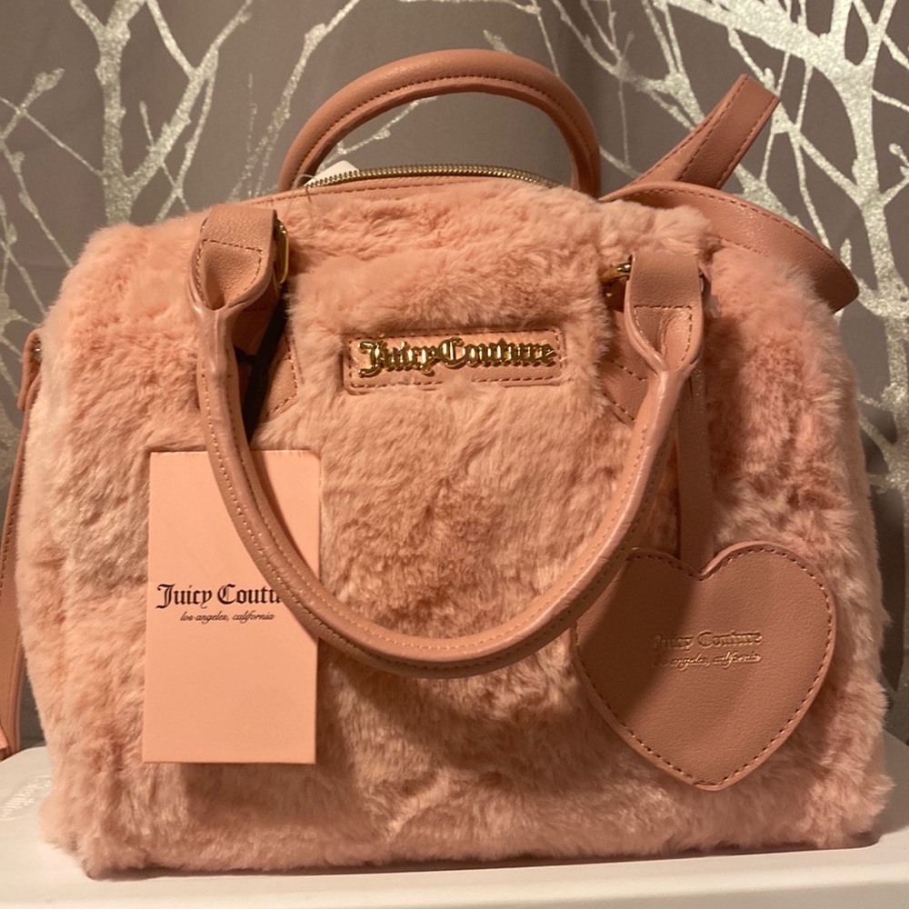 BNWT Juicy Couture Faux Fur Taffy Satchel